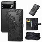 For Google Pixel 8 Pro Mandala Flower Embossed Leather Phone Case(Black) - 1
