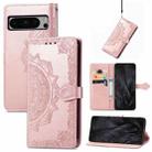 For Google Pixel 8 Pro Mandala Flower Embossed Leather Phone Case(Rose Gold) - 1