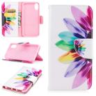 Colored Drawing Pattern Horizontal Flip Leather Case for Iphone 5& Se,with Holder & Card Slots & Wallet(Sunflower) - 1