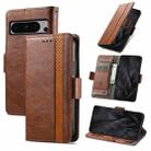 For Google Pixel 8 Pro CaseNeo Splicing Dual Magnetic Buckle Leather Phone Case(Dark Brown) - 1