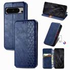 For Google Pixel 8 Pro Cubic Grid Pressed Magnetic Leather Phone Case(Blue) - 1