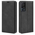 For TCL 40 SE Retro-skin  Magnetic Suction Leather Phone Case(Black) - 1