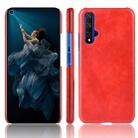 Shockproof Litchi Texture PC + PU Case For Huawei Honor 20(Red) - 1