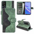 For TCL 40 SE Stitching Horizontal Flip Leather Phone Case(Green) - 1
