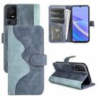 For TCL 40 SE Stitching Horizontal Flip Leather Phone Case(Blue) - 1