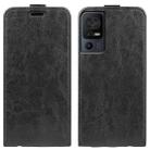 For TCL 40 SE R64 Texture Vertical Flip Leather Phone Case(Black) - 1