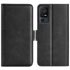 For TCL 40 SE Dual-side Magnetic Buckle Leather Phone Case(Black) - 1