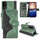 For TCL 40R Stitching Horizontal Flip Leather Phone Case(Green) - 1