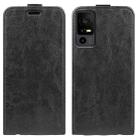 For TCL 40R R64 Texture Vertical Flip Leather Phone Case(Black) - 1