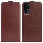 For TCL 40R R64 Texture Vertical Flip Leather Phone Case(Brown) - 1