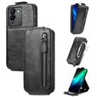 For Infinix Note 12 G96 Zipper Wallet Vertical Flip Leather Phone Case(Black) - 1