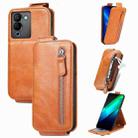 For Infinix Note 12 G96 Zipper Wallet Vertical Flip Leather Phone Case(Brown) - 1