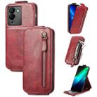 For Infinix Note 12 G96 Zipper Wallet Vertical Flip Leather Phone Case(Red) - 1