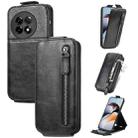 For OnePlus Ace 2 Zipper Wallet Vertical Flip Leather Phone Case(Black) - 1