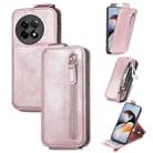 For OnePlus Ace 2 Zipper Wallet Vertical Flip Leather Phone Case(Rose Gold) - 1