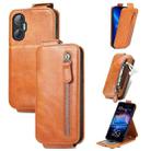 For Tecno Pova Neo 5G Zipper Wallet Vertical Flip Leather Phone Case(Brown) - 1