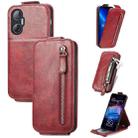 For Tecno Pova Neo 5G Zipper Wallet Vertical Flip Leather Phone Case(Red) - 1