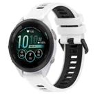 For Garmin Forerunner 265S 18mm Sports Two-Color Silicone Watch Band(White+Black) - 1