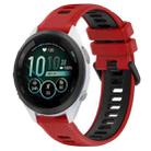 For Garmin Forerunner 265S Music 18mm Sports Two-Color Silicone Watch Band(Red+Black) - 1