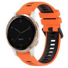 For Garmin Active S 18mm Sports Two-Color Silicone Watch Band(Orange+Black) - 1