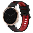 For Garmin Active S 18mm Sports Two-Color Silicone Watch Band(Black+Red) - 1