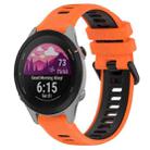 For Garmin Forerunner 255S 18mm Sports Two-Color Silicone Watch Band(Orange+Black) - 1