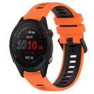 For Garmin Forerunner 255S Music 18mm Sports Two-Color Silicone Watch Band(Orange+Black) - 1