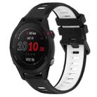 For Garmin Forerunner 255S Music 18mm Sports Two-Color Silicone Watch Band(Black+White) - 1