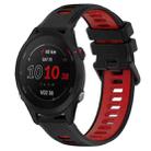 For Garmin Forerunner 255S Music 18mm Sports Two-Color Silicone Watch Band(Black+Red) - 1