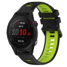 For Garmin Forerunner 255S Music 18mm Sports Two-Color Silicone Watch Band(Black+Green) - 1