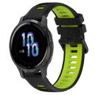 For Garmin Venu 2S 18mm Sports Two-Color Silicone Watch Band(Black+Green) - 1