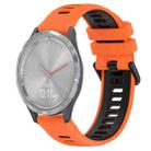 For Garmin Vivomove 3S 18mm Sports Two-Color Silicone Watch Band(Orange+Black) - 1