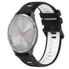 For Garmin Vivomove 3S 18mm Sports Two-Color Silicone Watch Band(Black+White) - 1