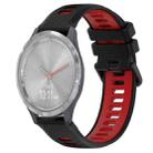 For Garmin Vivomove 3S 18mm Sports Two-Color Silicone Watch Band(Black+Red) - 1