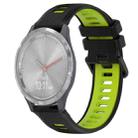 For Garmin Vivomove 3S 18mm Sports Two-Color Silicone Watch Band(Black+Green) - 1