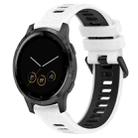 For Garmin Vivoactive 4S 18mm Sports Two-Color Silicone Watch Band(White+Black) - 1