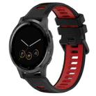 For Garmin Vivoactive 4S 18mm Sports Two-Color Silicone Watch Band(Black+Red) - 1