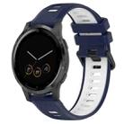 For Garmin Vivoactive 4S 18mm Sports Two-Color Silicone Watch Band(Midnight Blue+White) - 1