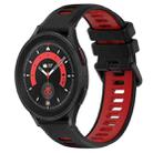 For Samsung Galaxy Watch5 Pro 45mm 20mm Sports Two-Color Silicone Watch Band(Black+Red) - 1