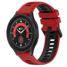 For Samsung Galaxy Watch5 Pro 45mm 20mm Sports Two-Color Silicone Watch Band(Red+Black) - 1