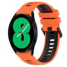 For Samsung Galaxy Watch4 44mm 20mm Sports Two-Color Silicone Watch Band(Orange+Black) - 1
