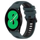 For Samsung Galaxy Watch4 44mm 20mm Sports Two-Color Silicone Watch Band(Olive Green+Black) - 1