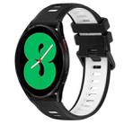 For Samsung Galaxy Watch4 44mm 20mm Sports Two-Color Silicone Watch Band(Black+White) - 1