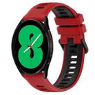 For Samsung Galaxy Watch4 44mm 20mm Sports Two-Color Silicone Watch Band(Red+Black) - 1