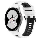 For Samsung Galaxy Watch4 40mm 20mm Sports Two-Color Silicone Watch Band(White+Black) - 1