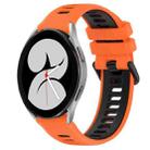 For Samsung Galaxy Watch4 40mm 20mm Sports Two-Color Silicone Watch Band(Orange+Black) - 1