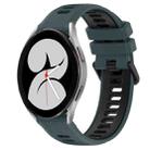 For Samsung Galaxy Watch4 40mm 20mm Sports Two-Color Silicone Watch Band(Olive Green+Black) - 1