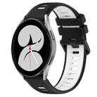 For Samsung Galaxy Watch4 40mm 20mm Sports Two-Color Silicone Watch Band(Black+White) - 1