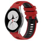 For Samsung Galaxy Watch4 40mm 20mm Sports Two-Color Silicone Watch Band(Red+Black) - 1