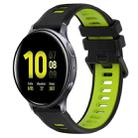 For Samsung Galaxy Watch Active2 40mm 20mm Sports Two-Color Silicone Watch Band(Black+Green) - 1